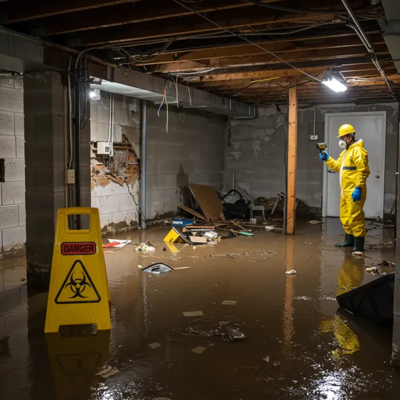 Flooded Basement Electrical Hazard in Valdese, NC Property