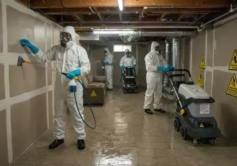 Basement Moisture Removal and Structural Drying process in Valdese, NC